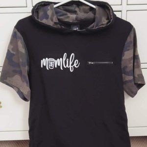 momlife hooded tshirt (camo)